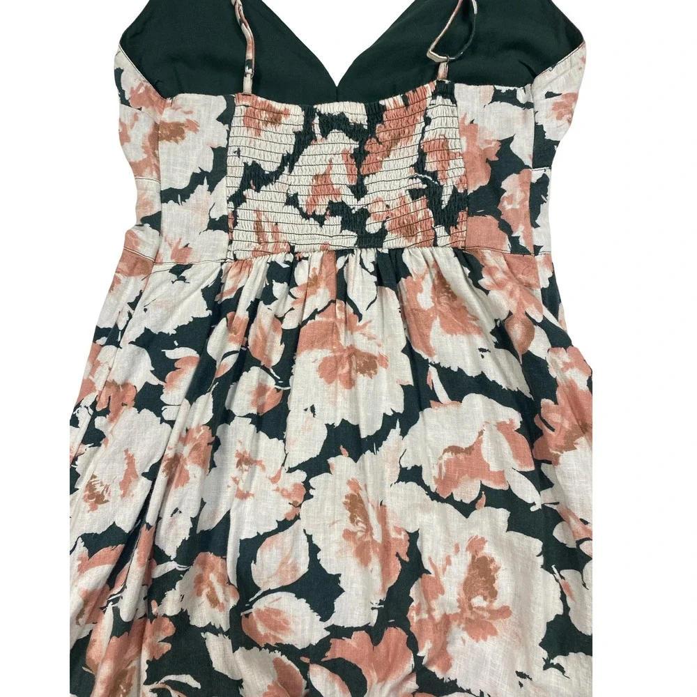 Abercrombie & Fitch Floral Linen Blend Maxi Dress Small Cottagecore Romantic